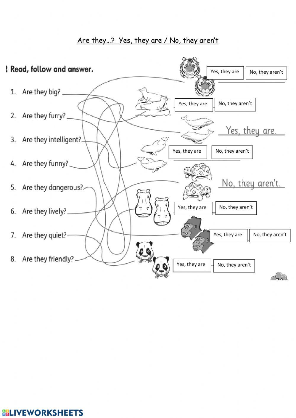 Are they? + Personality Adjectives (Animals)