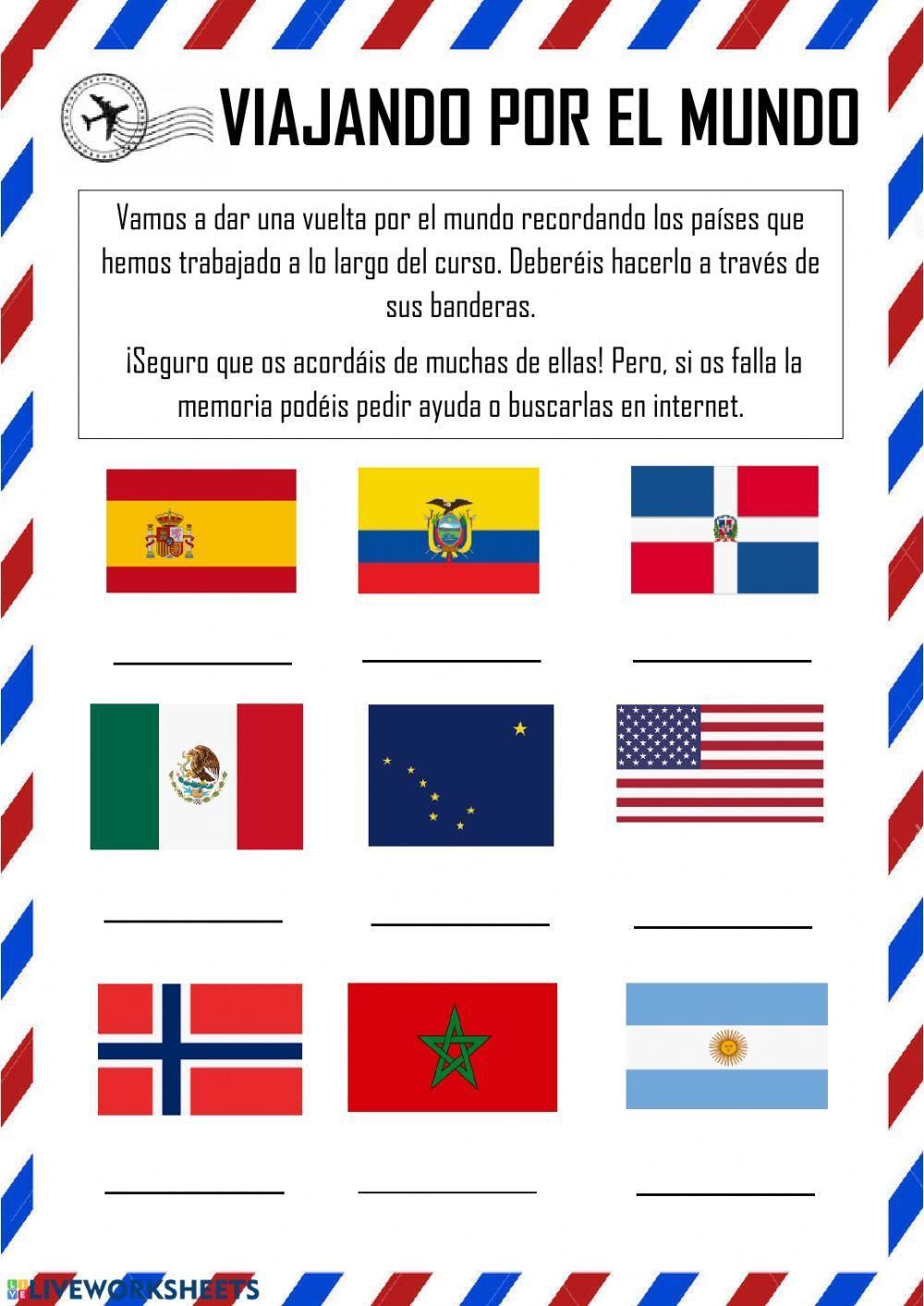 SOCIALES, países y banderas