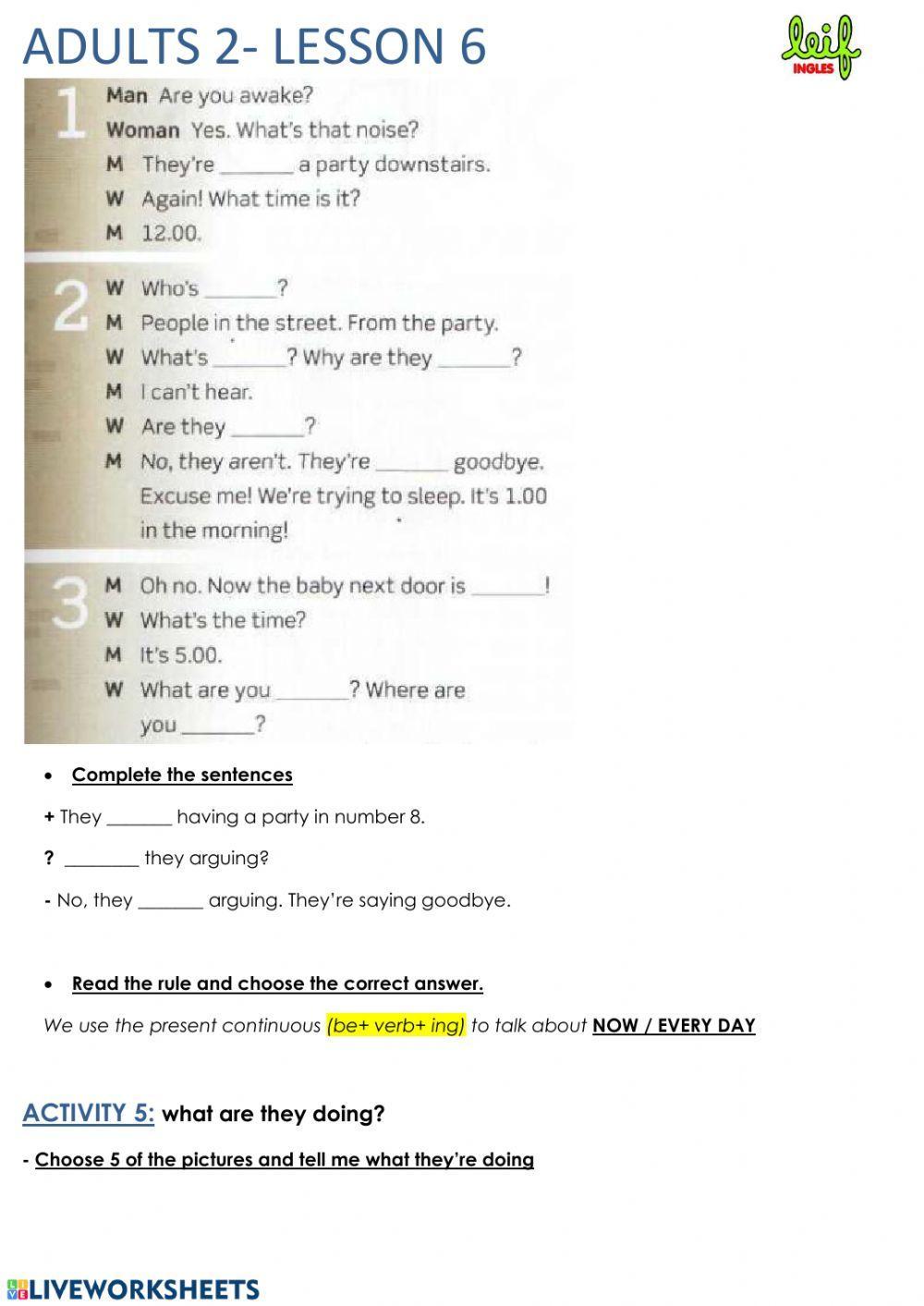 Adults 2- lesson 6