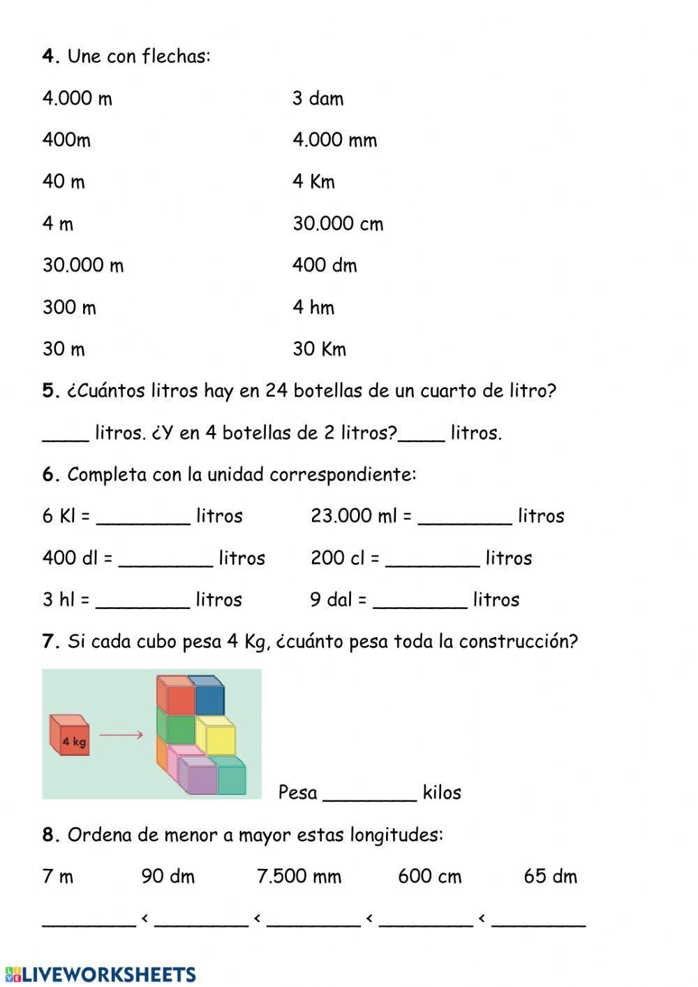 Repaso  unidades de medida