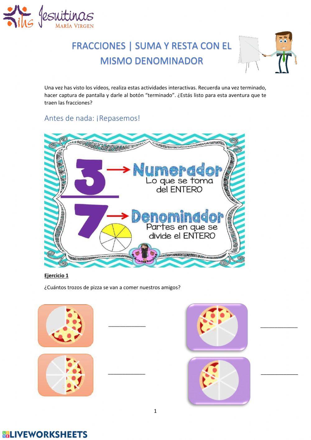 Fracciones - Suma y Resta