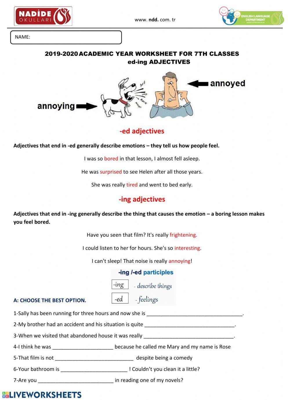 7th ed-ing adjectives