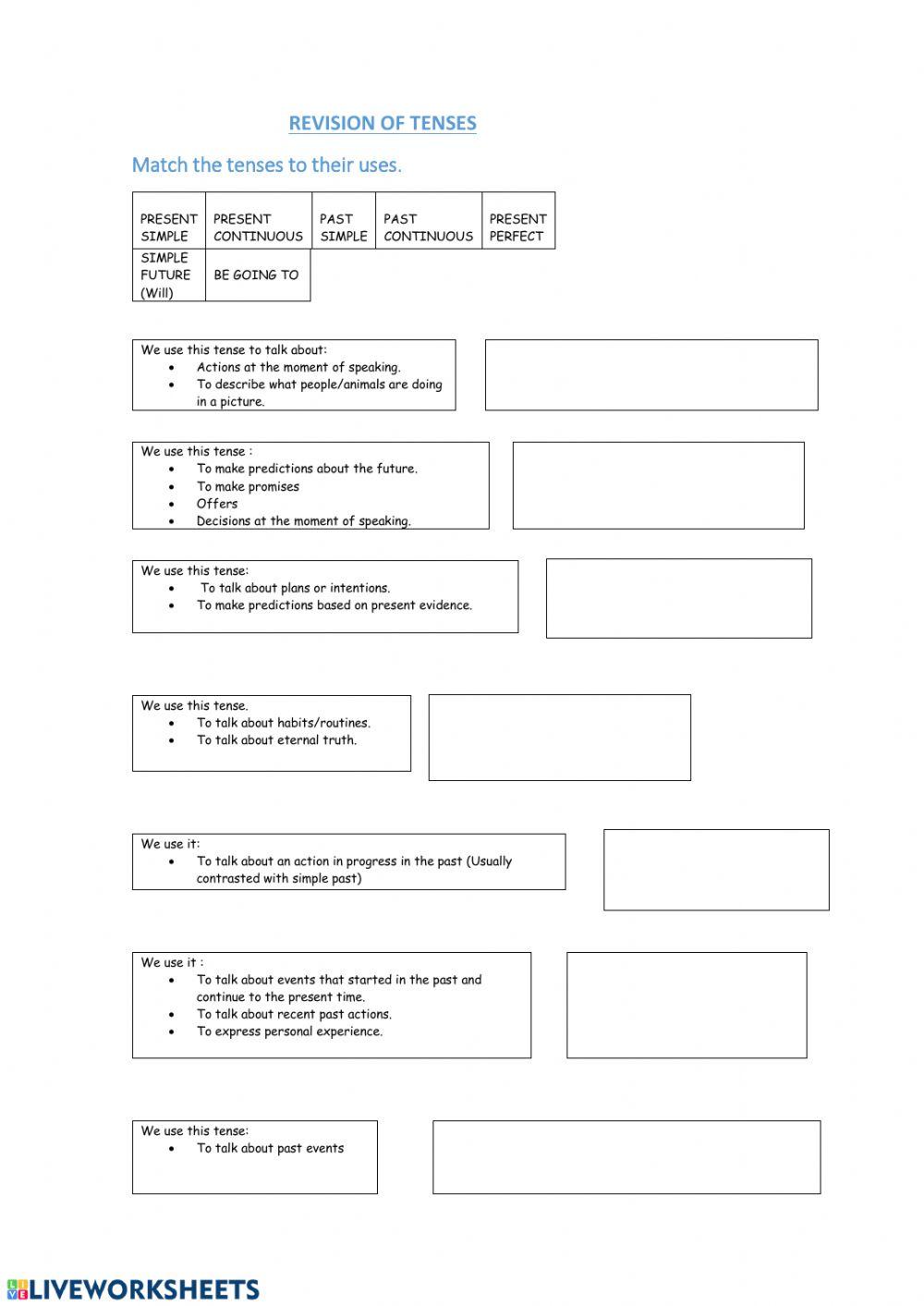 Revision of tenses