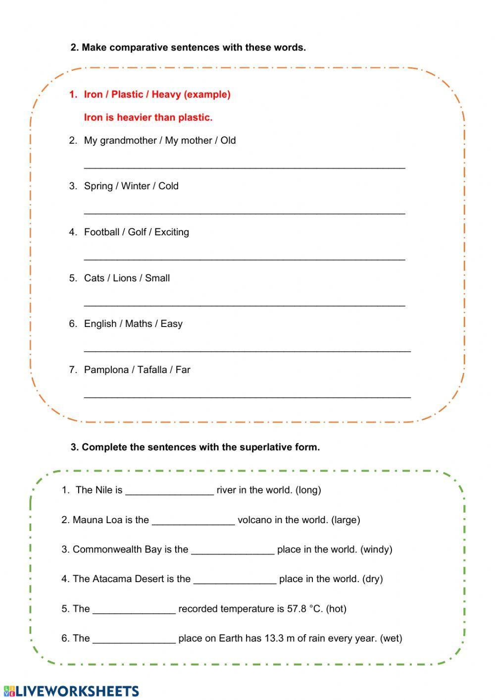 Comparatives and superlatives