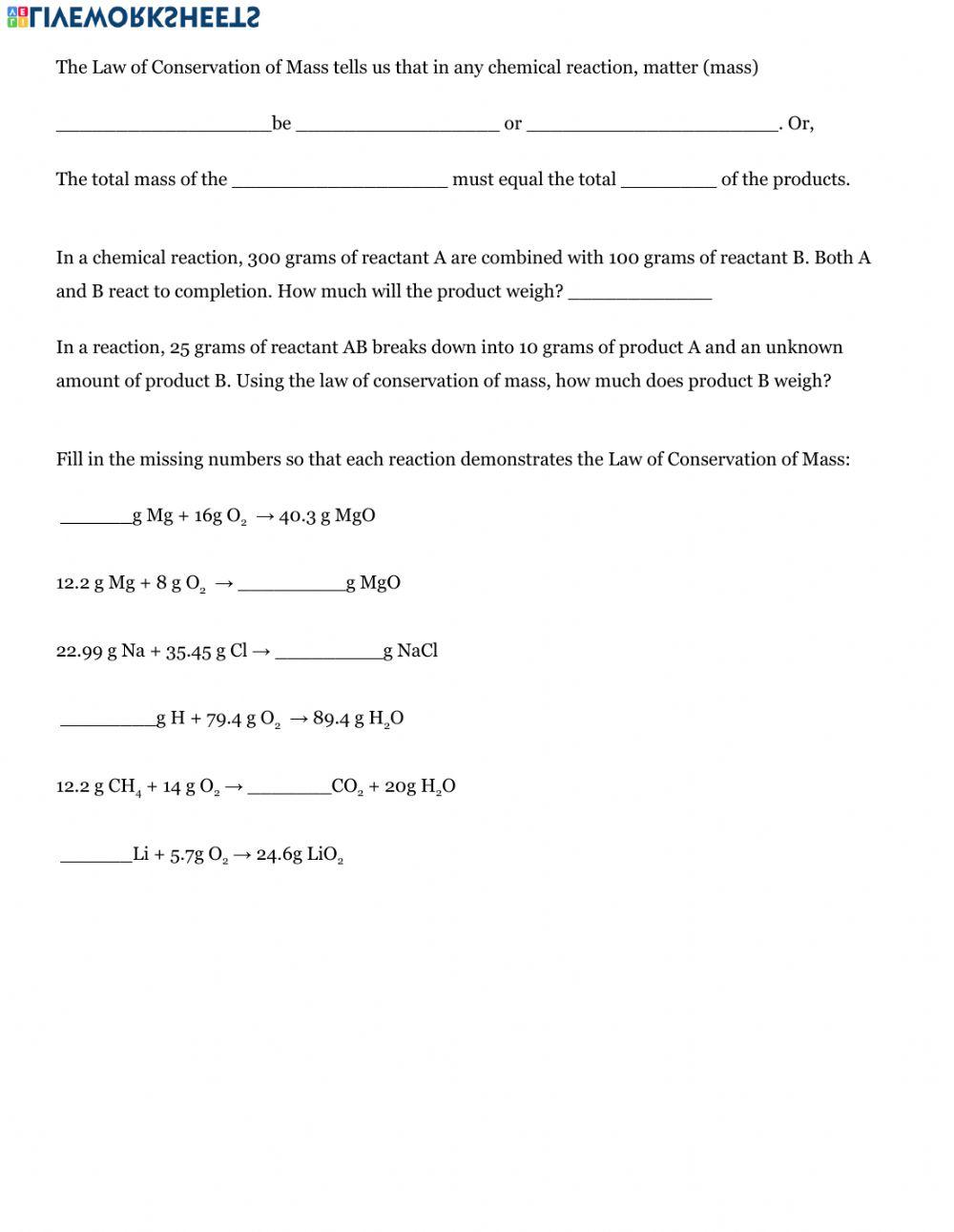 Intro to Chemical Equations