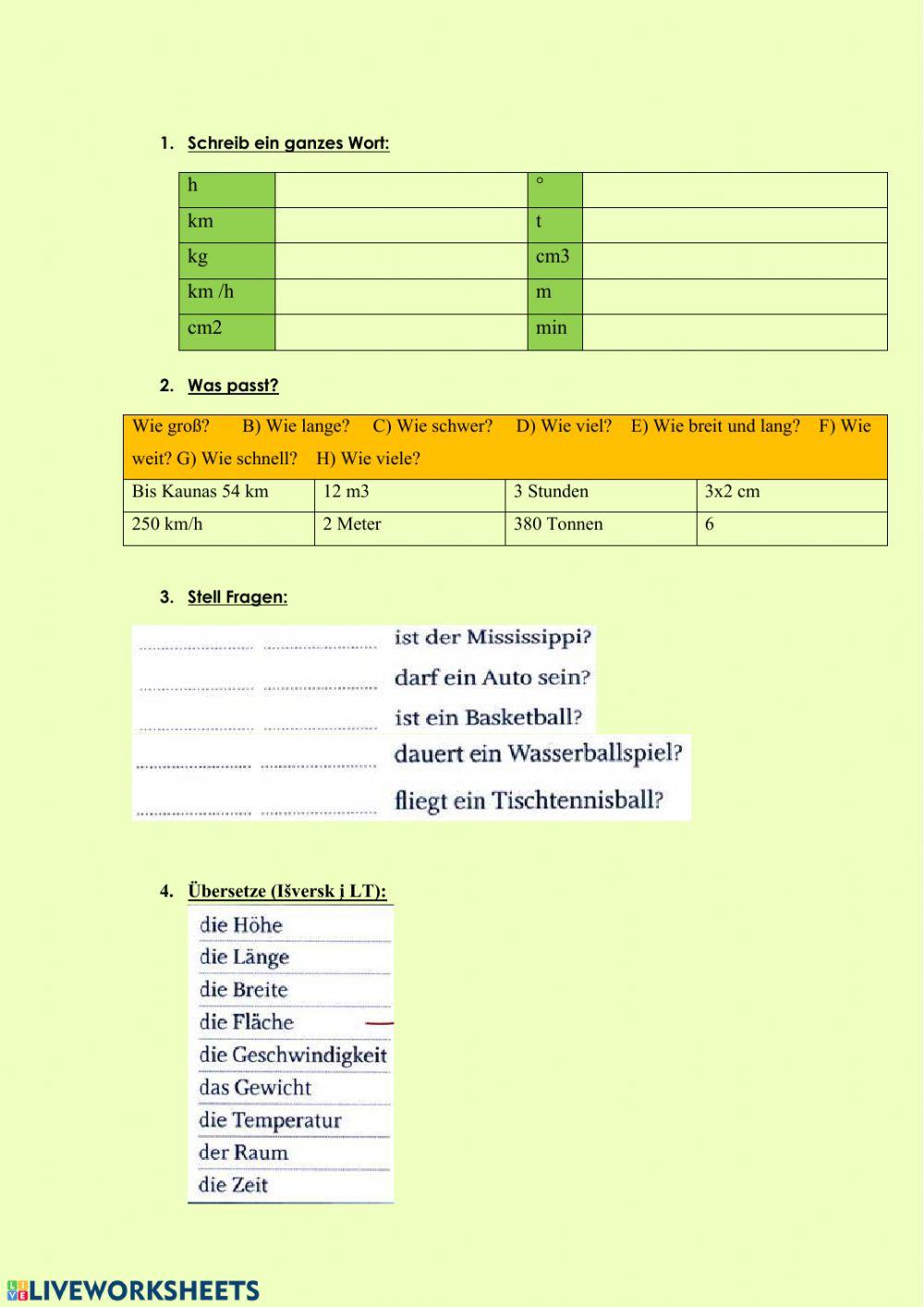 Wie schnell, wie groß, ...