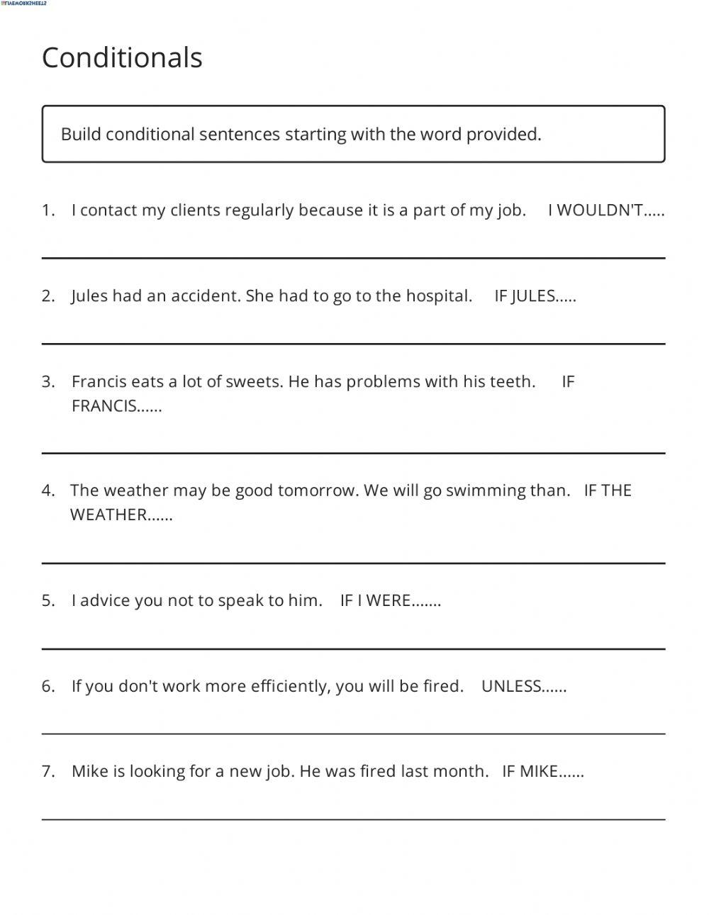 CONDITIONALS - All types