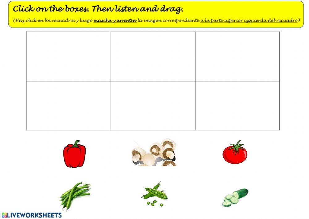 Vegetables : Listen and drag