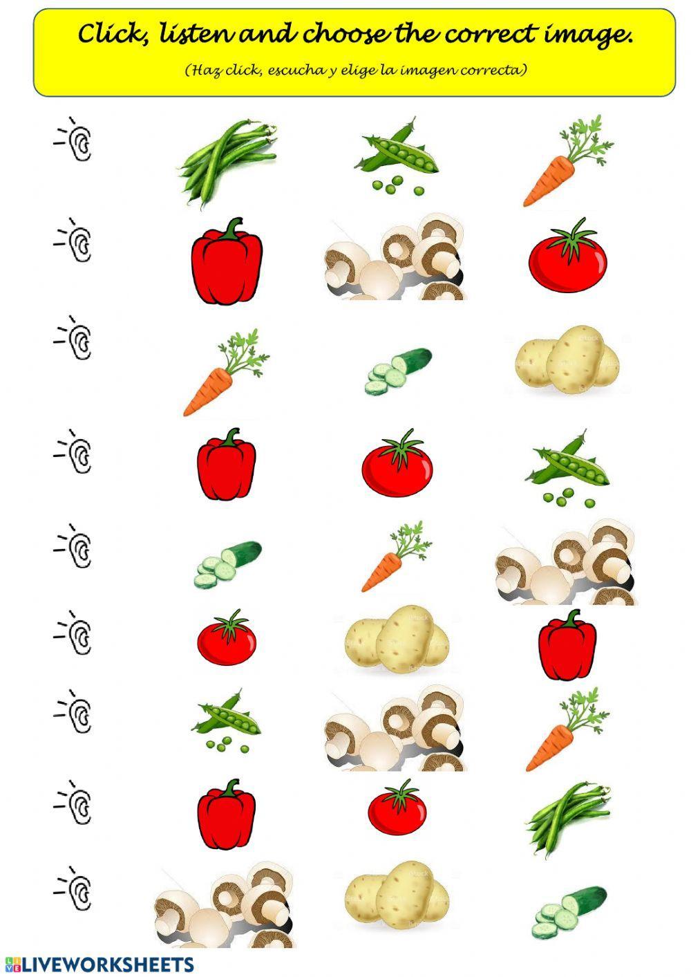 Vegetables: Listen and choose Vegetables: Listen and choose