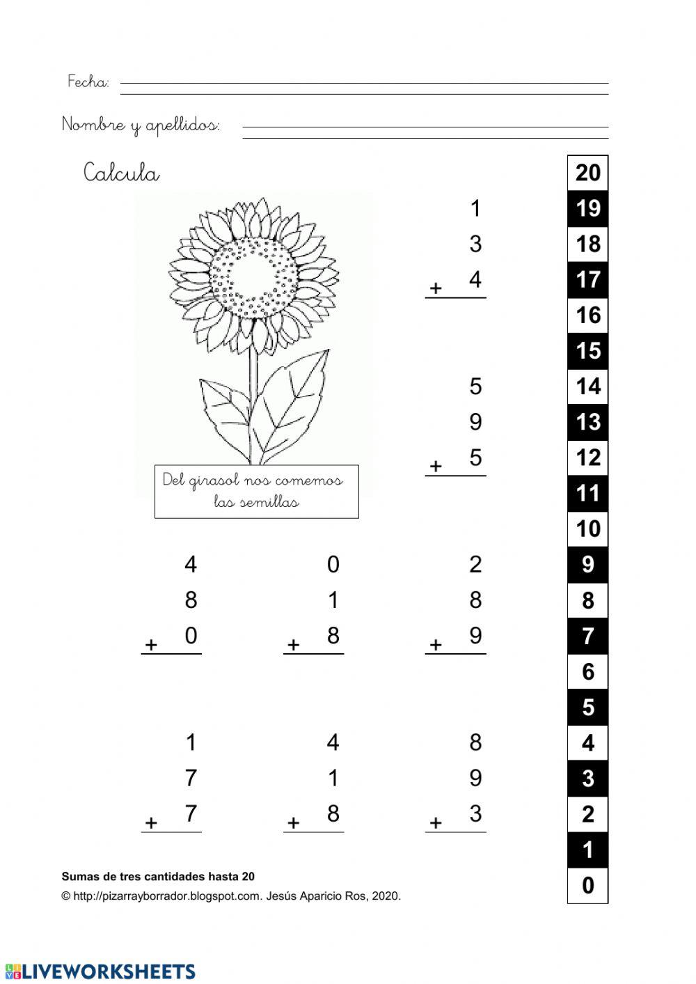 Suma de 3 cantidades