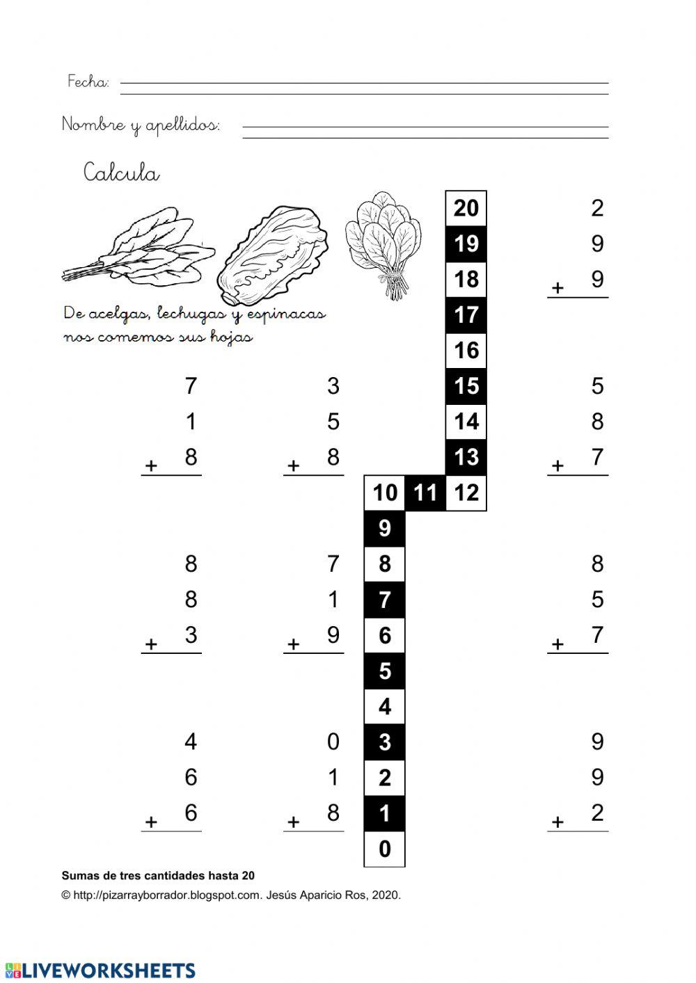 Suma de 3 cantidades