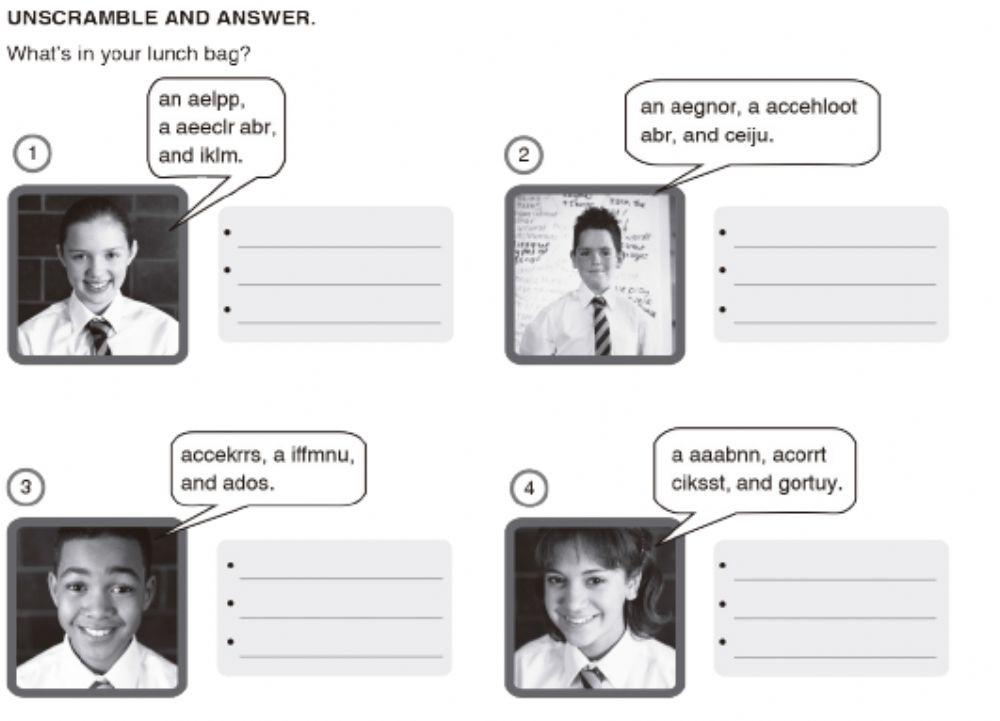 TS 1 - Unscrumble the words