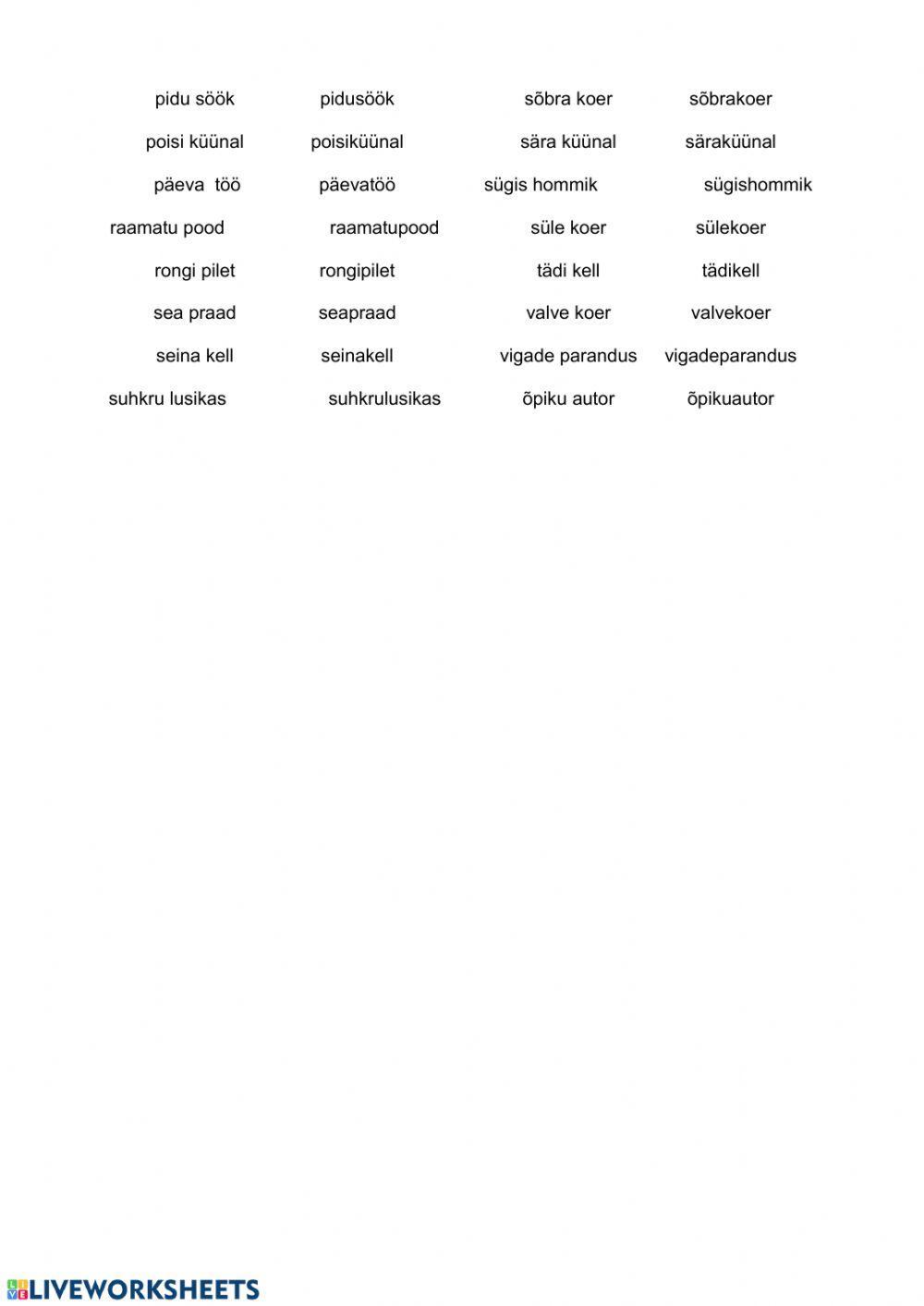 Nimisõnade kokku- ja lahkukirjutamine