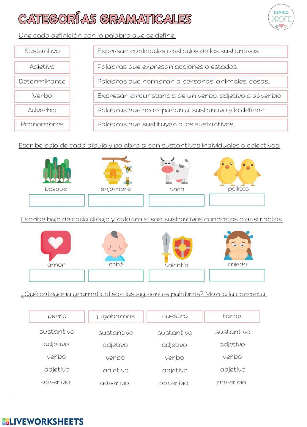 Categorías gramaticales 5º