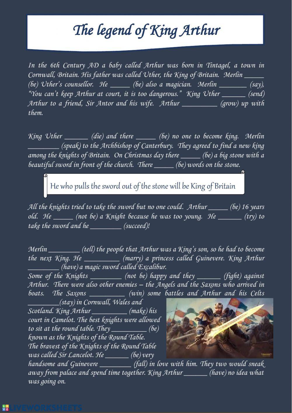 The Legend of King Arthur - Past simple tense