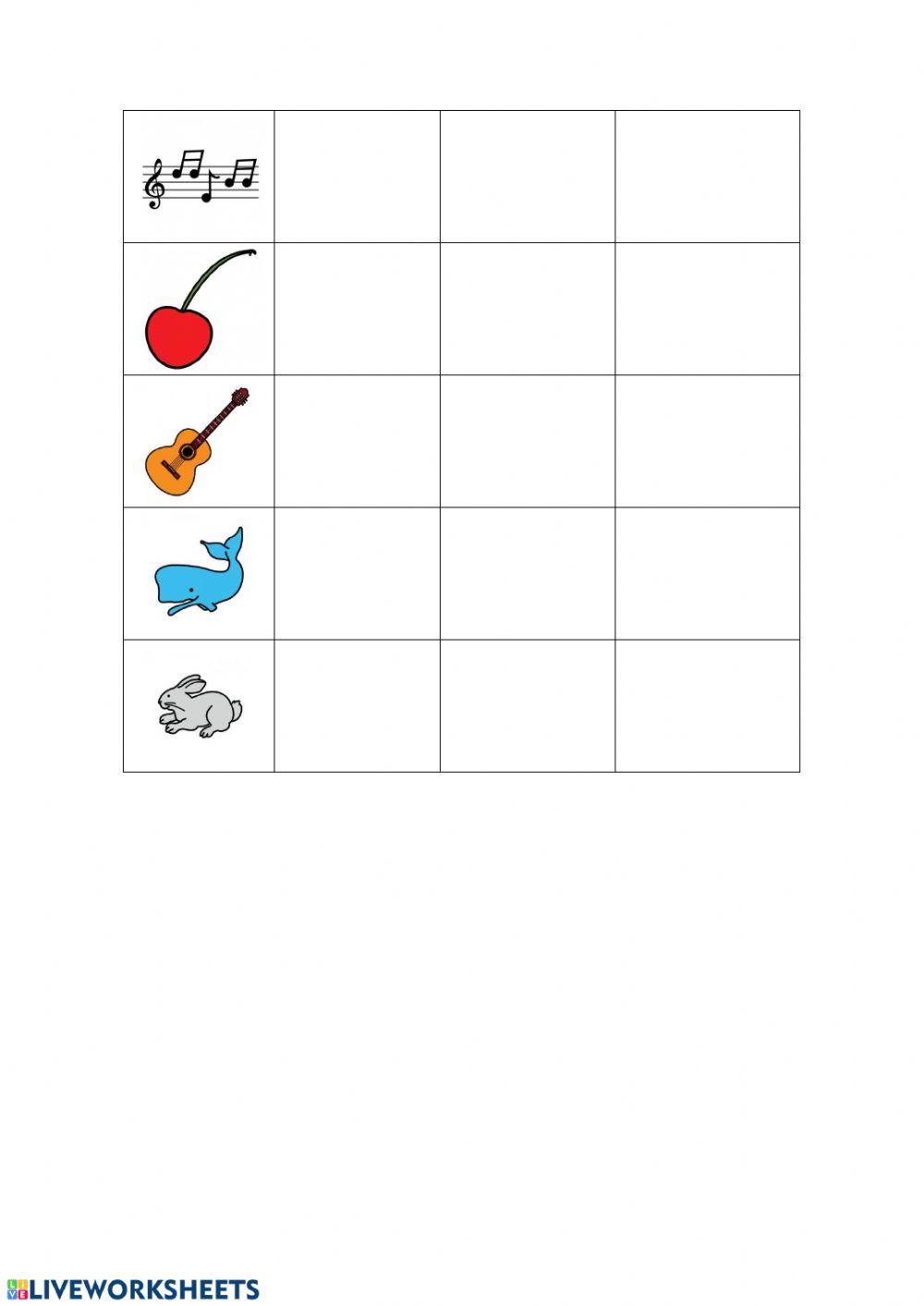 Escribe las palabras