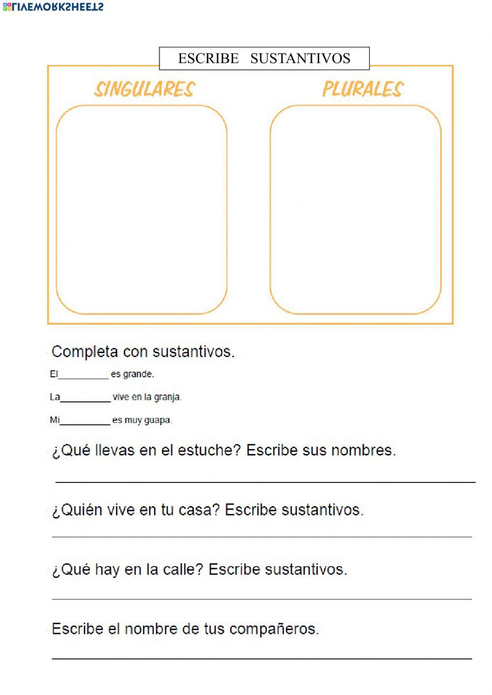 Repaso sustantivos y verbos