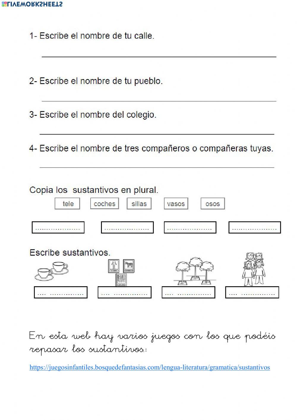 Repaso sustantivos y verbos