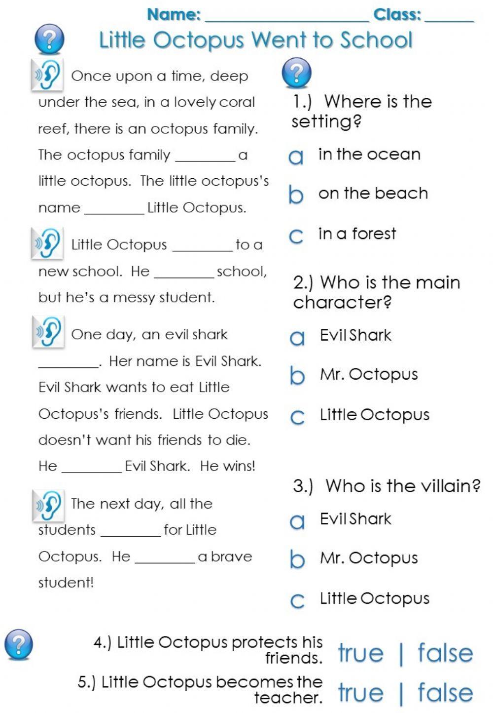 Little Octopus Goes to School - Reading