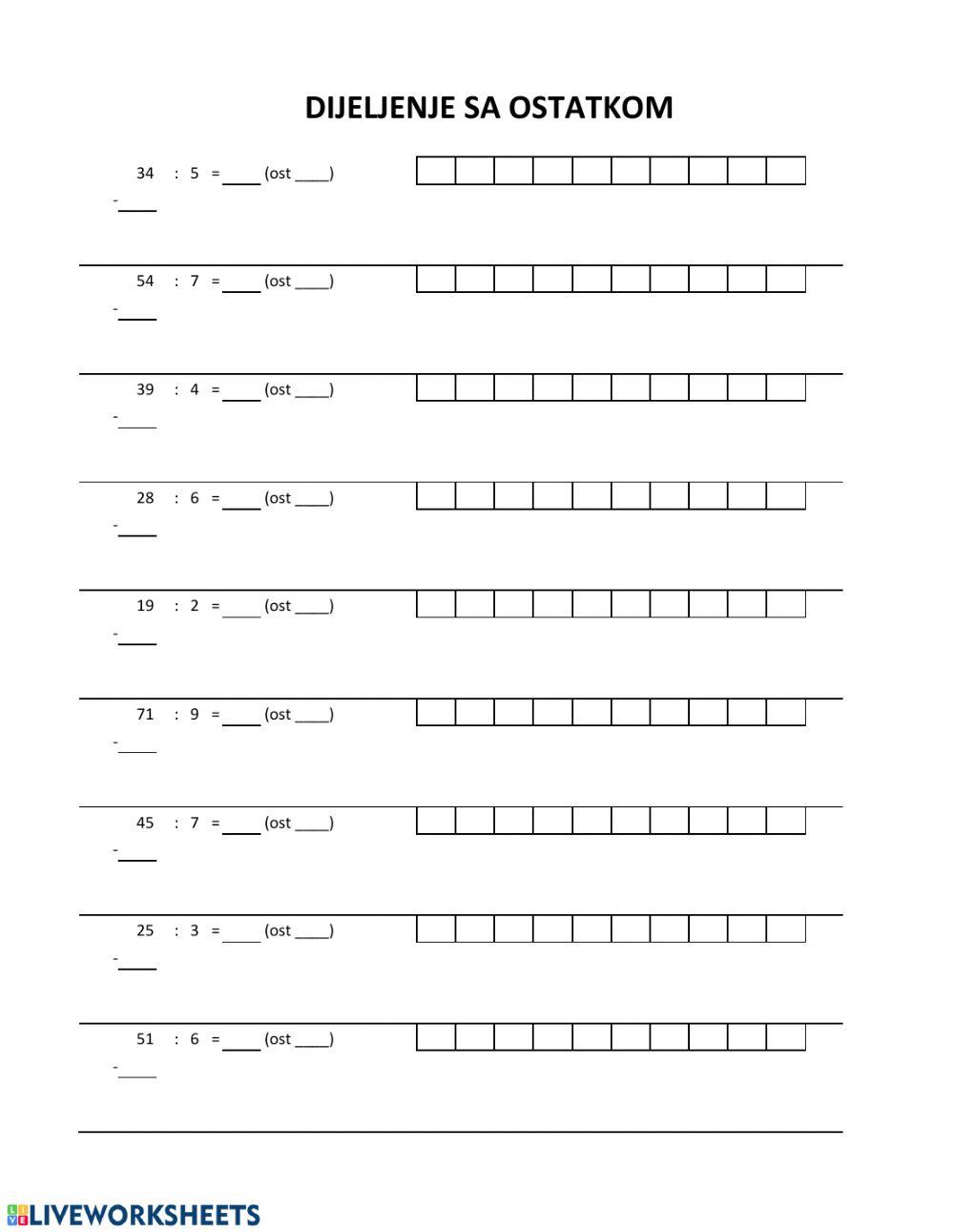 Dijeljenje sa ostatkom