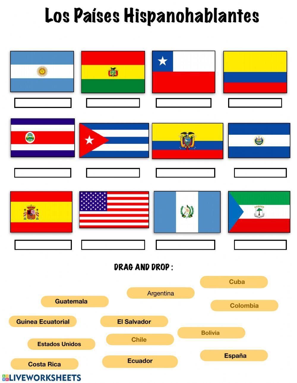 Banderas de los países hispanohablantes