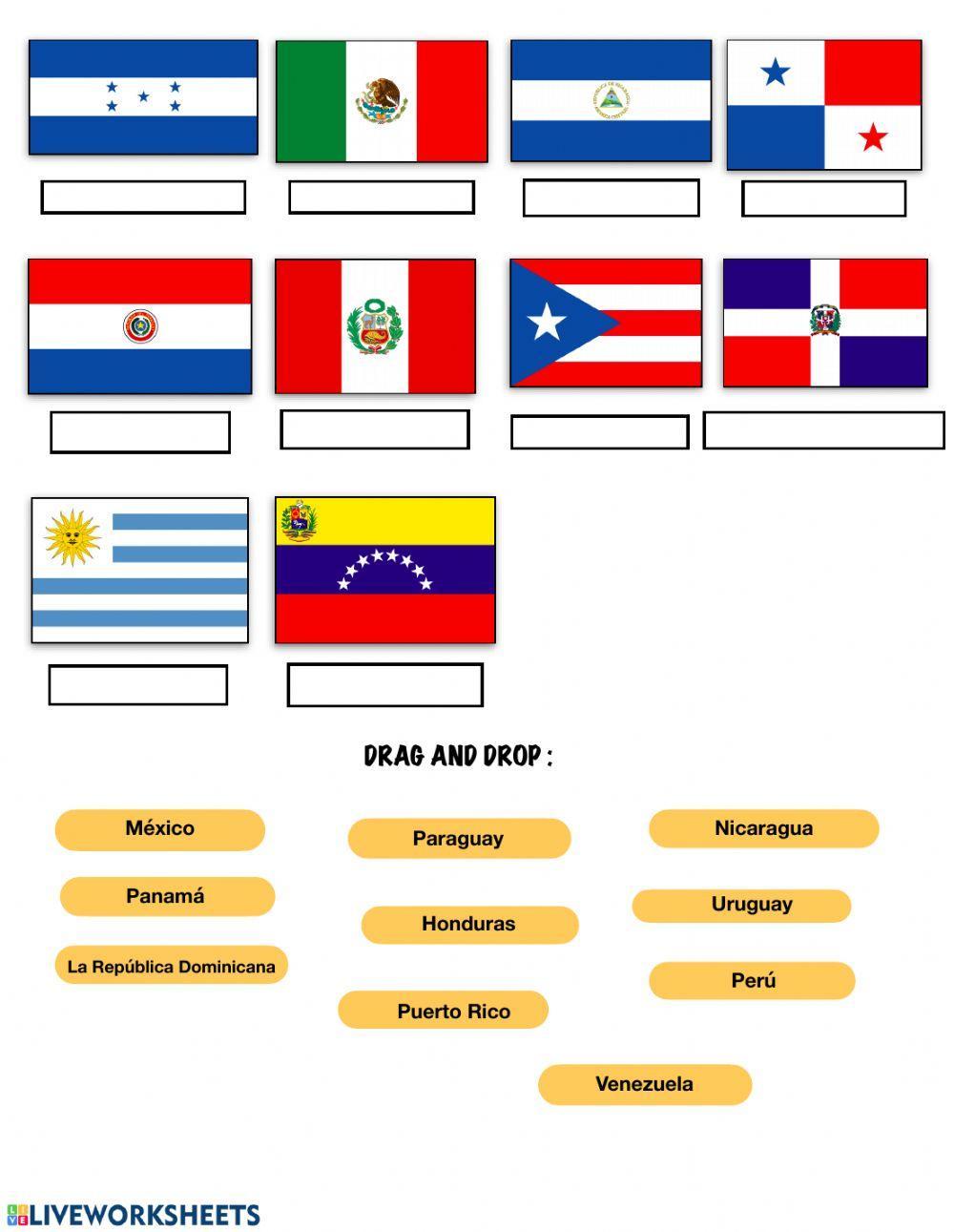 Banderas de los países hispanohablantes