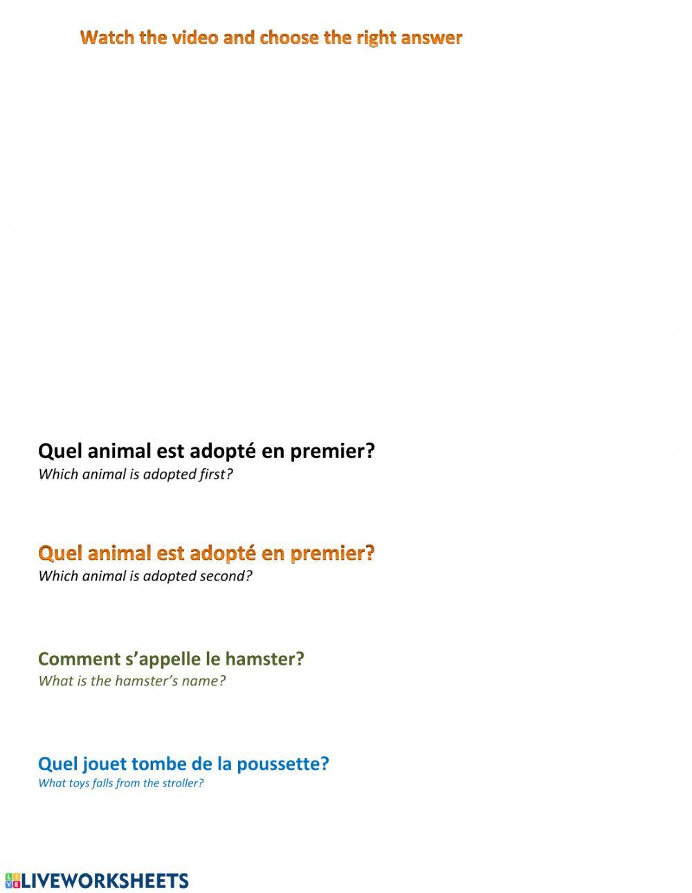 Listening comprehension-écoute (French)