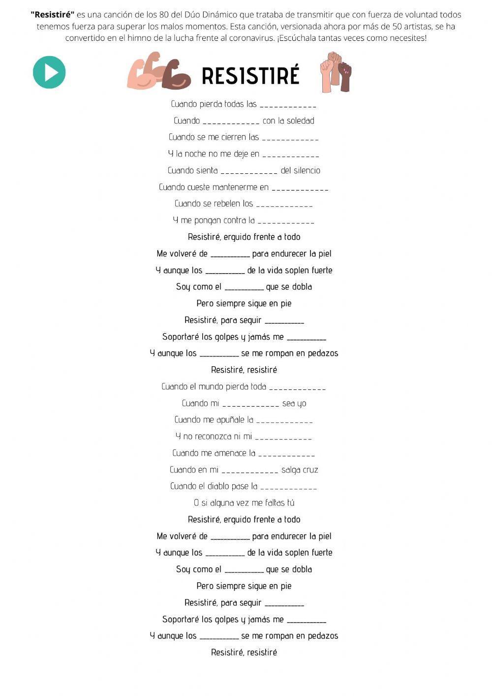 Canción Resistiré Parte 1