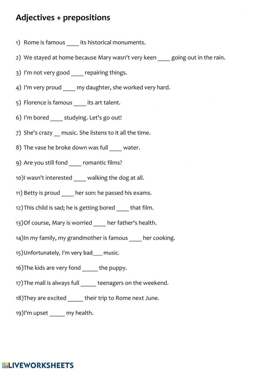 Adjectives+prepositions