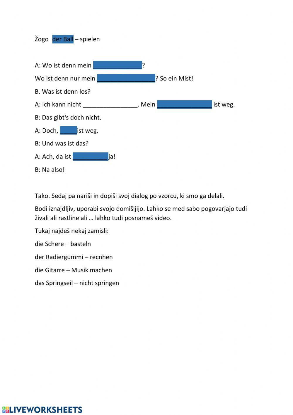 Personalpronomen  er, sie, es