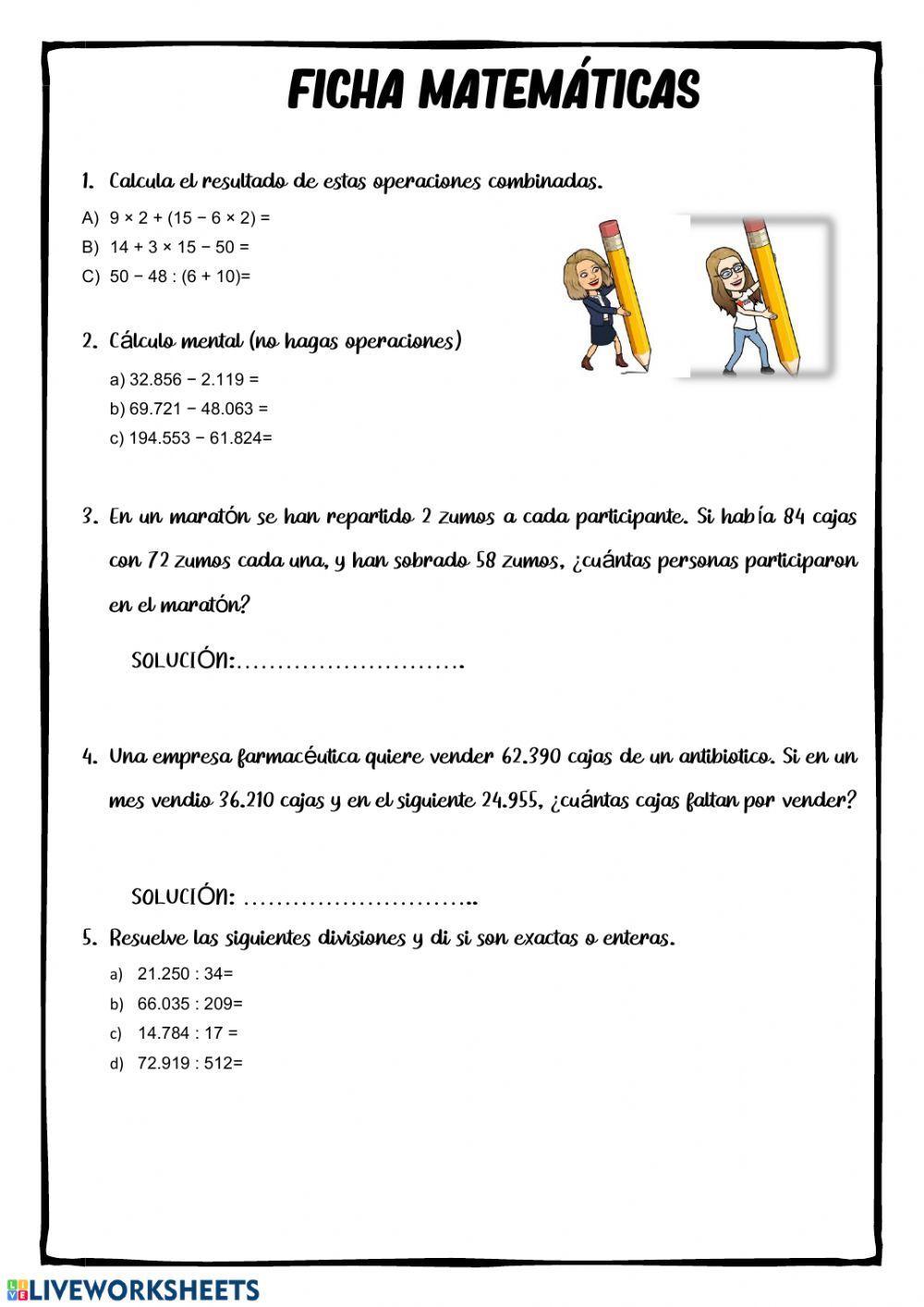 Repaso Matemáticas 6º
