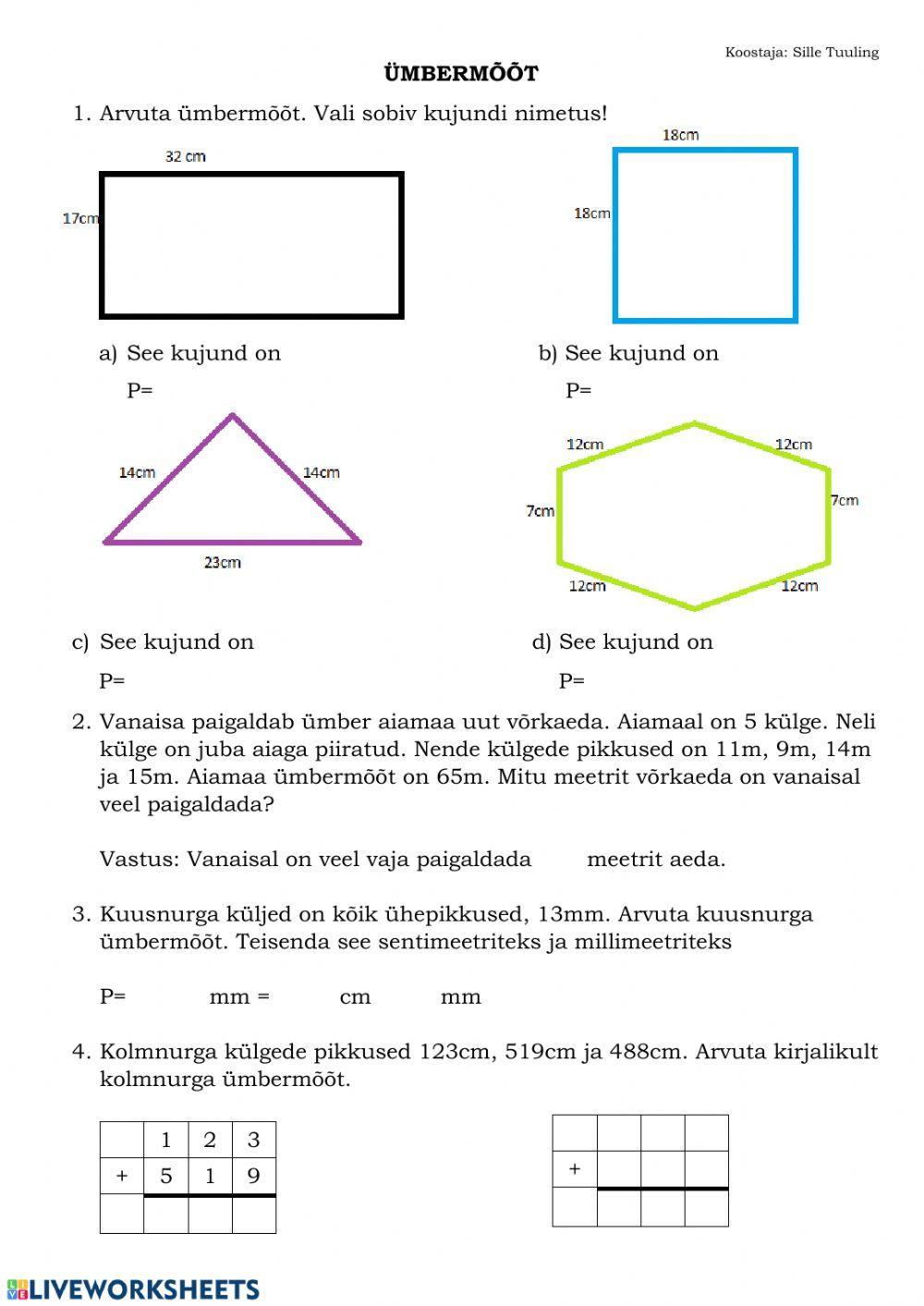 Ümbermõõdu arvutamine
