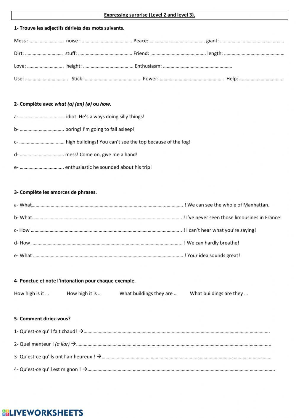 Exclamatory sentences