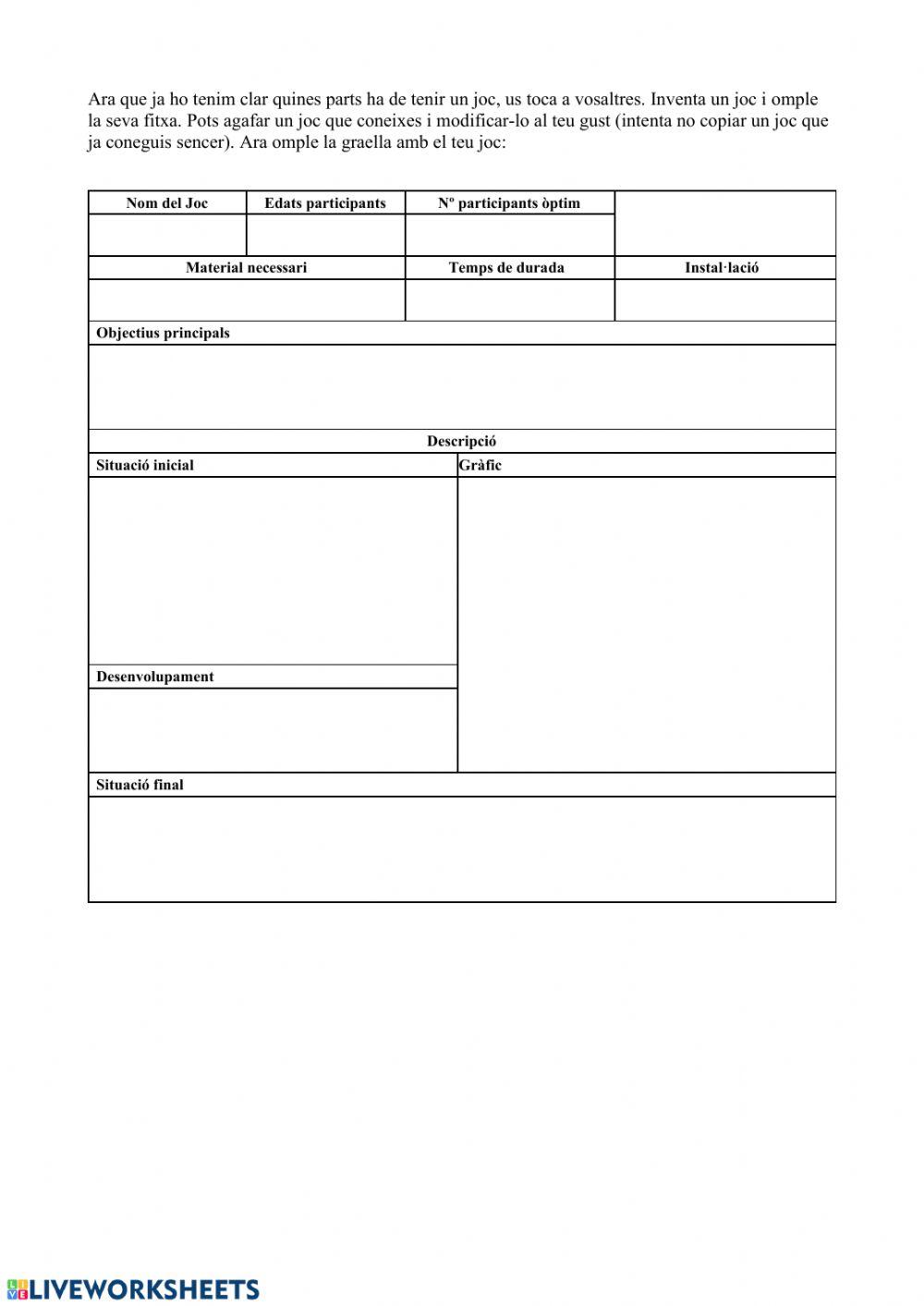 Creem jocs d'educació física