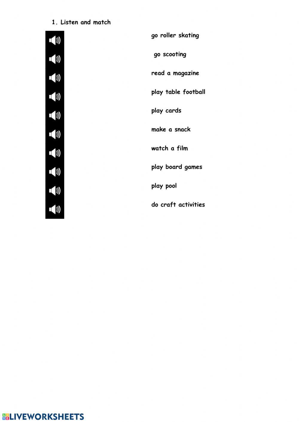 Activities at youth club