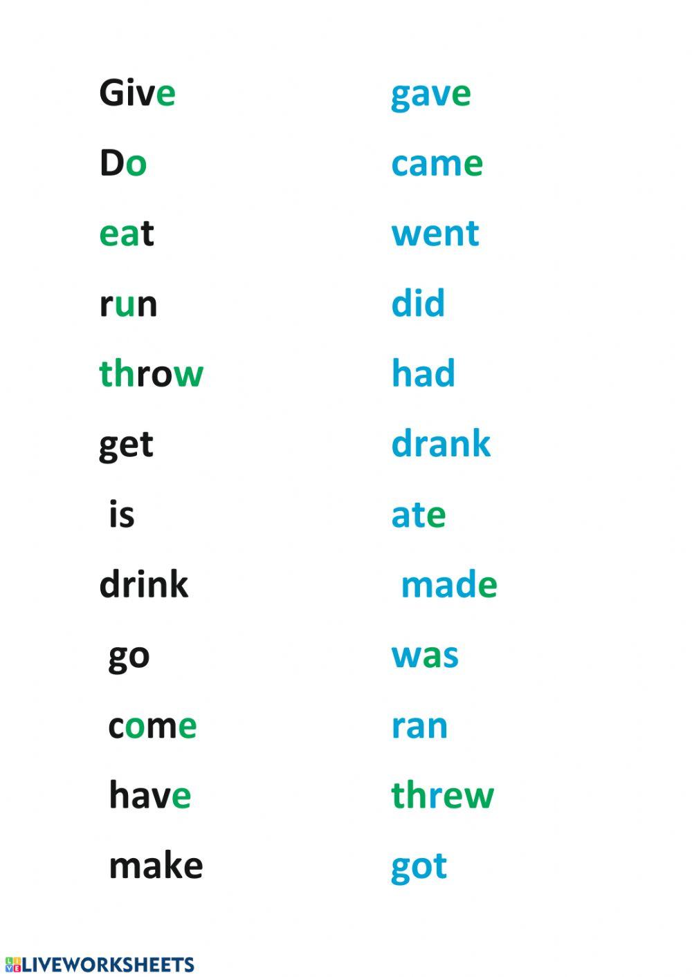 Irregular verbs
