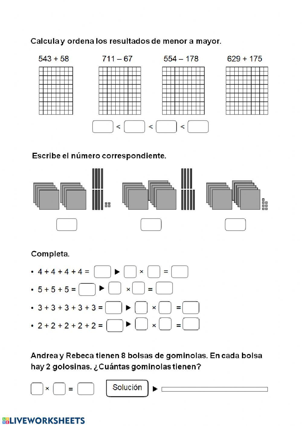 Repaso matemáticas 2º.