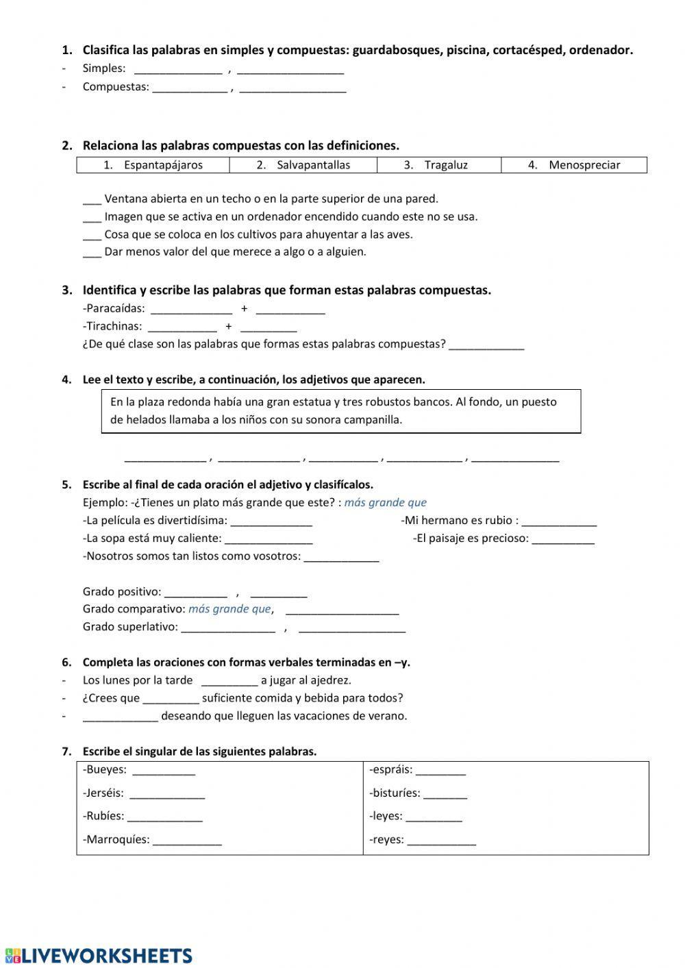 Lengua examen tema 7