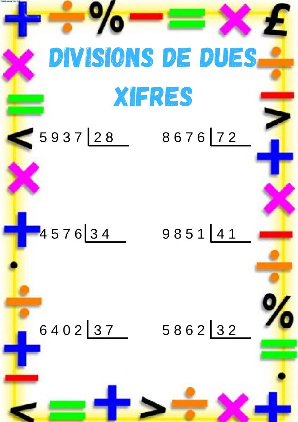 Divisions de dues xifres