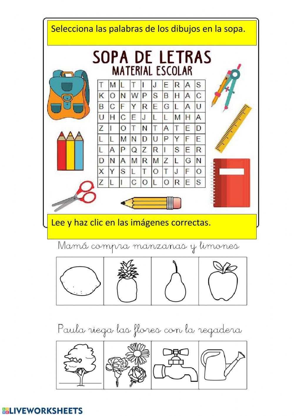 Lectura palabras y oraciones