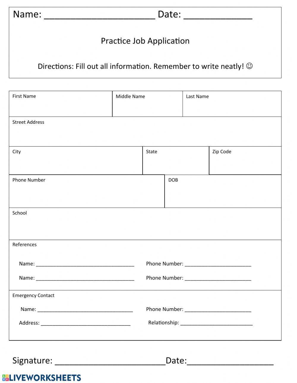 808424 | Practice Job Application | Melissa Koehler