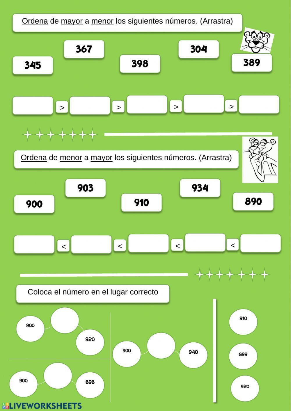 Ordenar números de 3 cifras