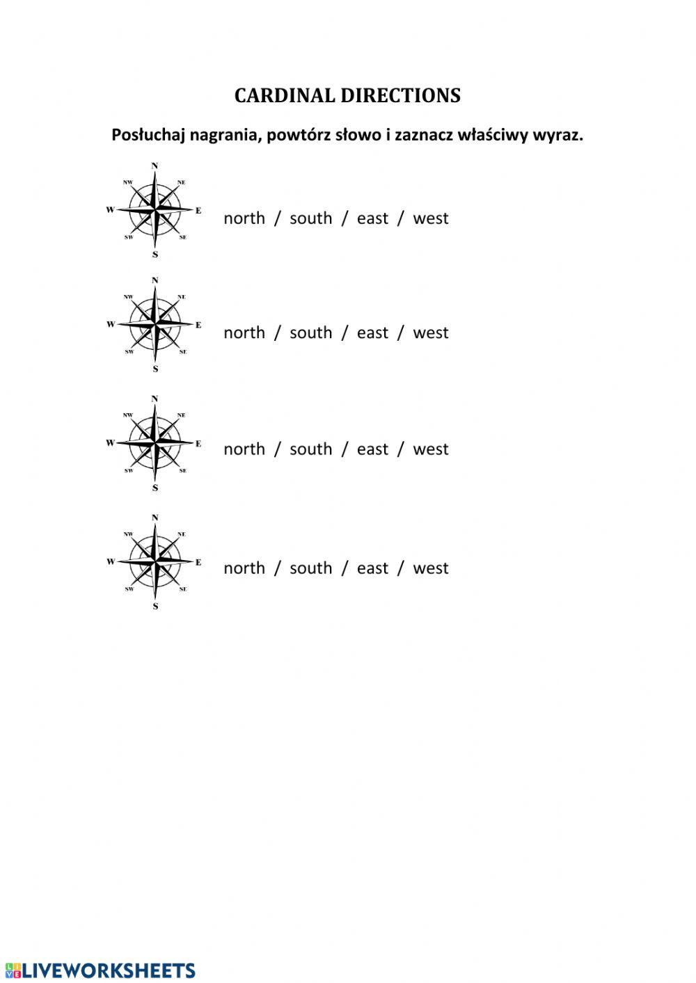 98489 | Cardinal directions | ewaom | LiveWorksheets