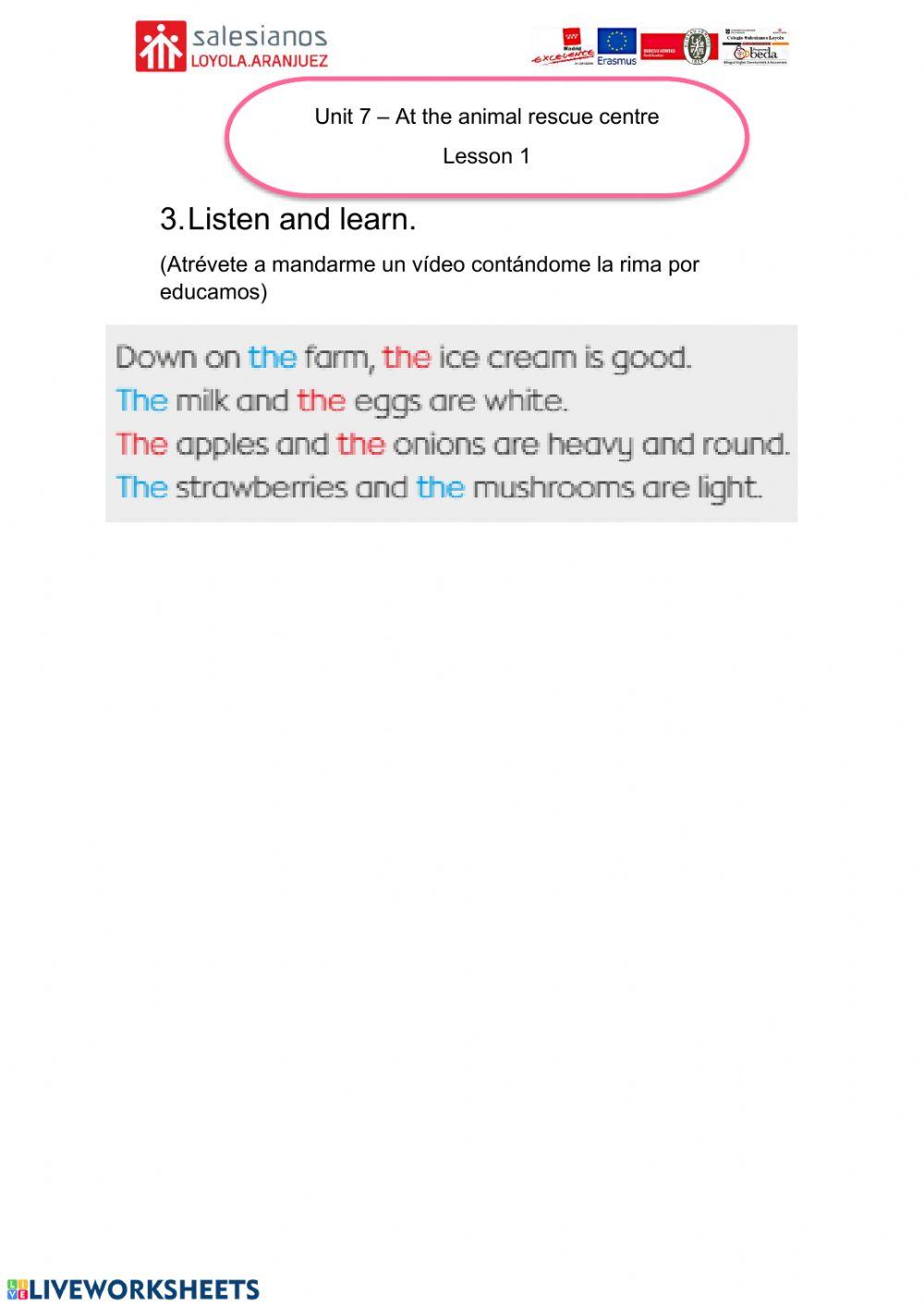 Lesson 1 Unit 7 English 3º Worksheet Live Worksheets Lesson 1 Unit 7 English 3º Worksheet Live Worksheets
