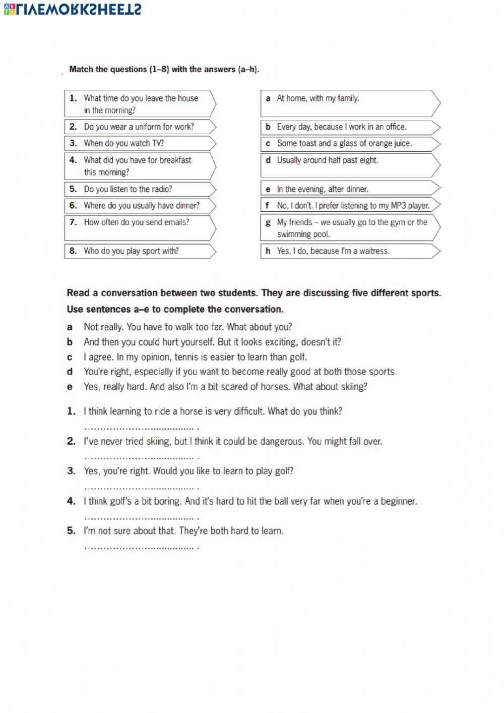 A2 speaking activities online exercise for | Live Worksheets