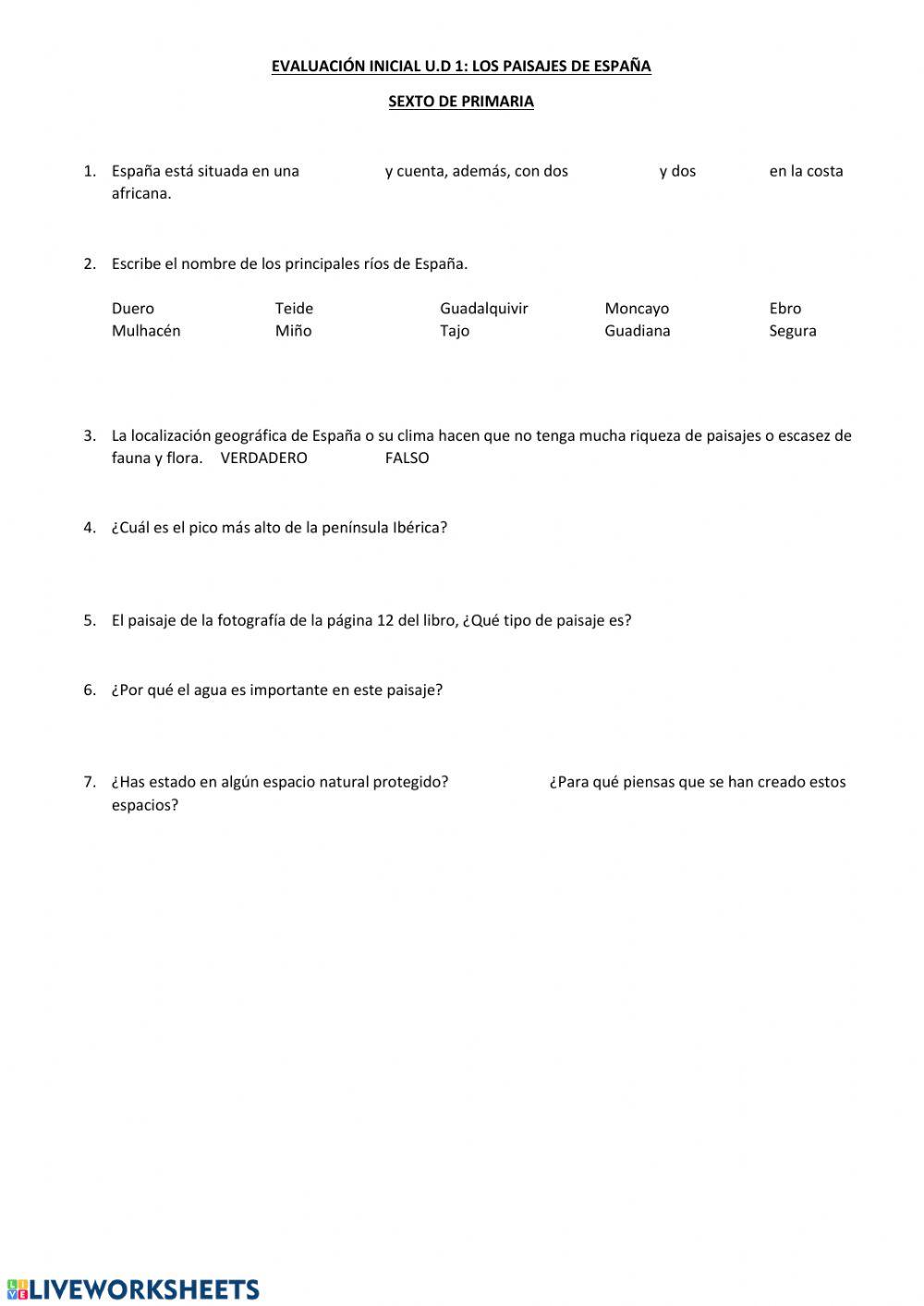 Los paisajes de españa