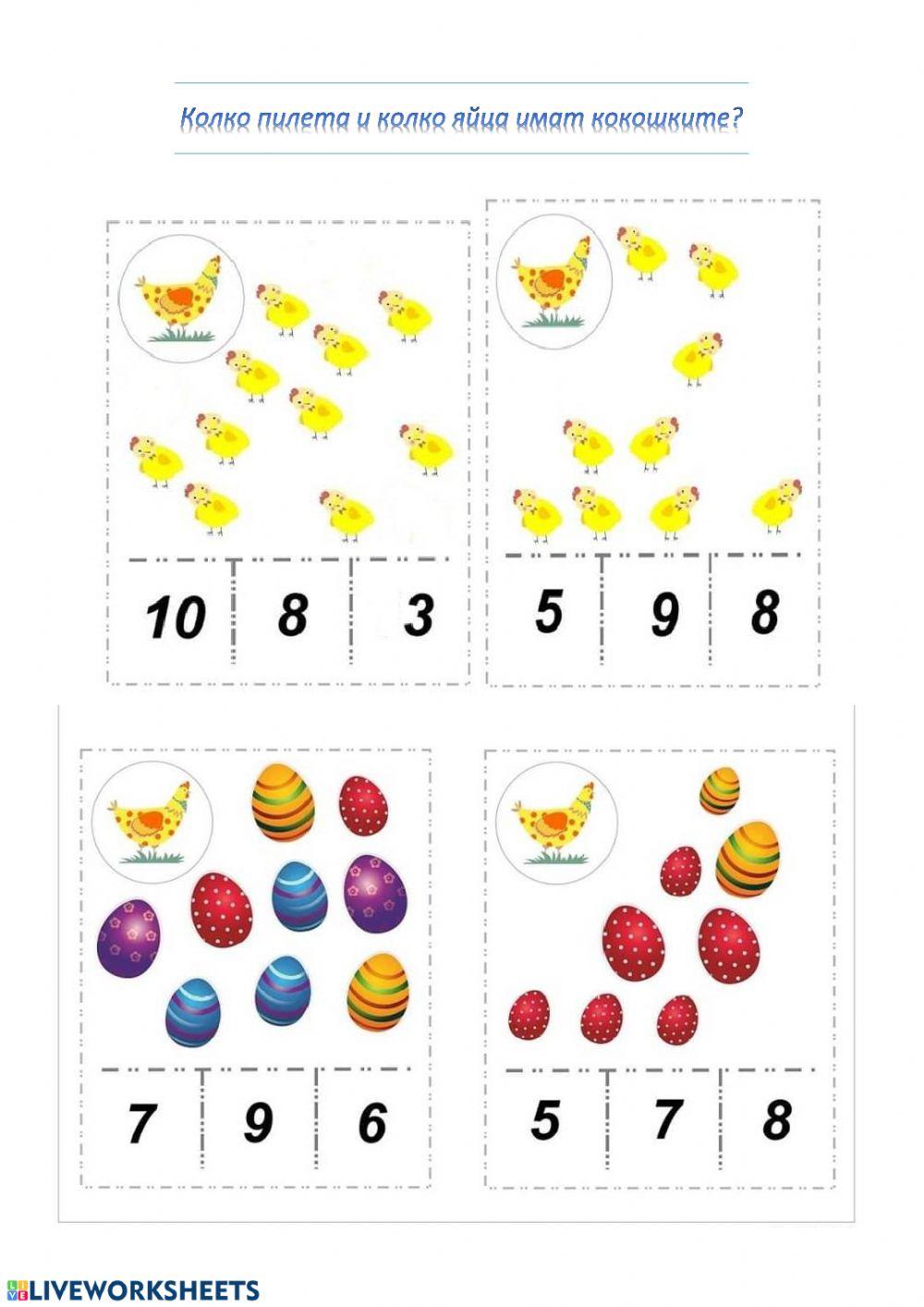 По колко са пилетата и яйцата на кокошките?