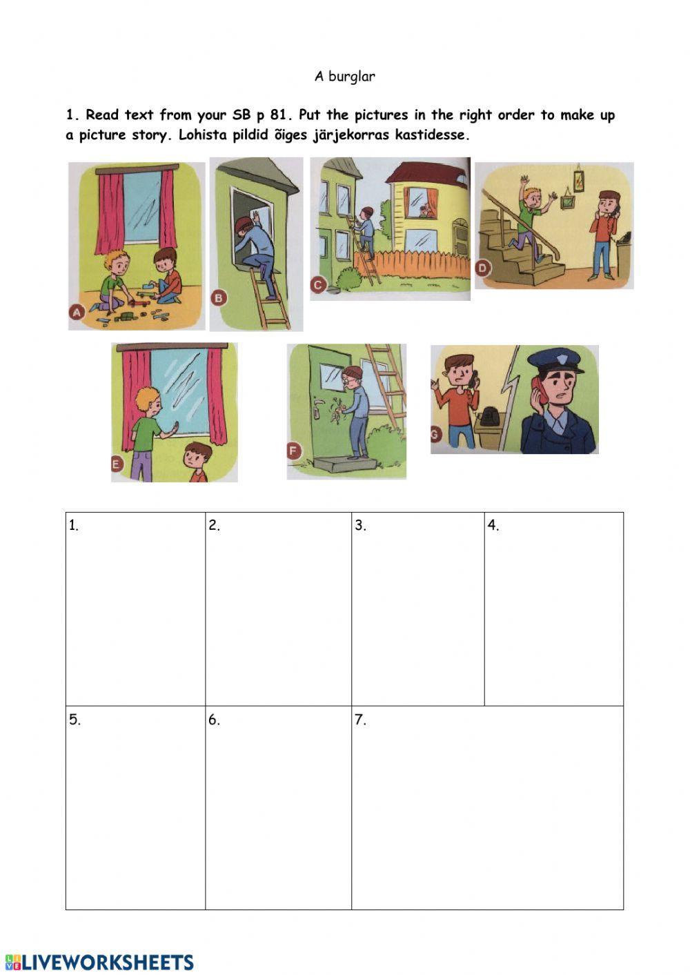 ILE2. Unit 13. A burglar text