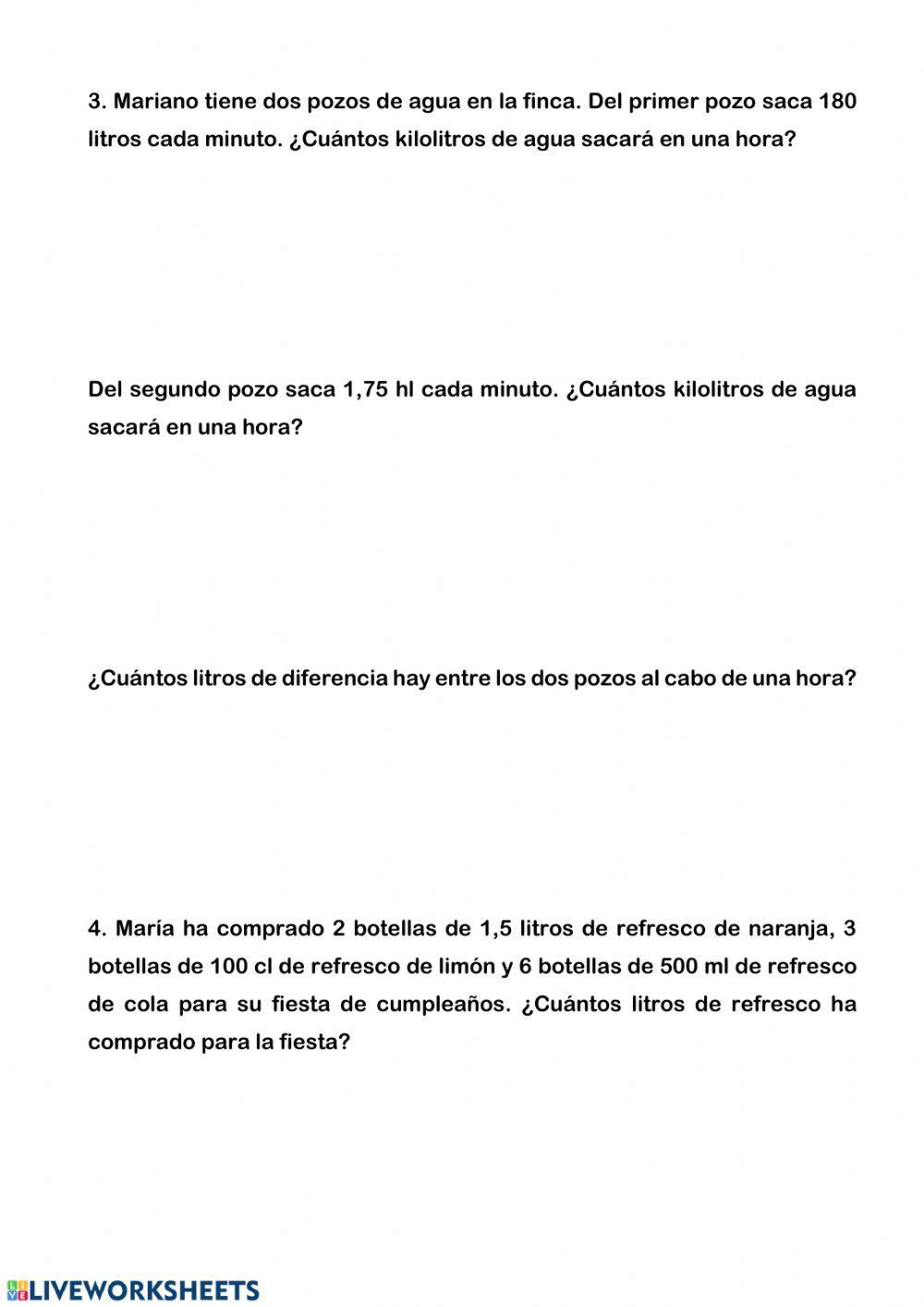 Problemas con unidades de capacidad