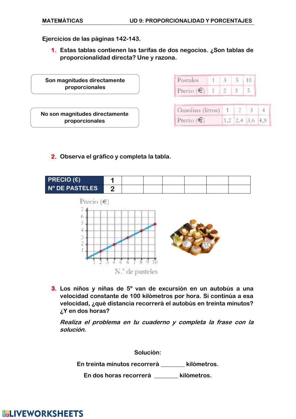 Matemáticas Proporcionalidad